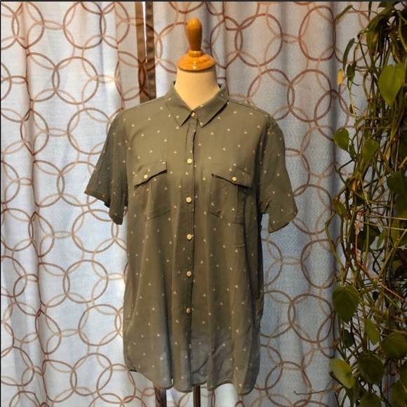 Eddie Bauer Teepee Graphic Button Down Shirt T2XL - Picture 2 of 5